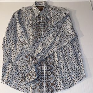 Tommy Bahama Denim Men’s Floral Print Button Up XL Long Sleeve Cotton Shirt